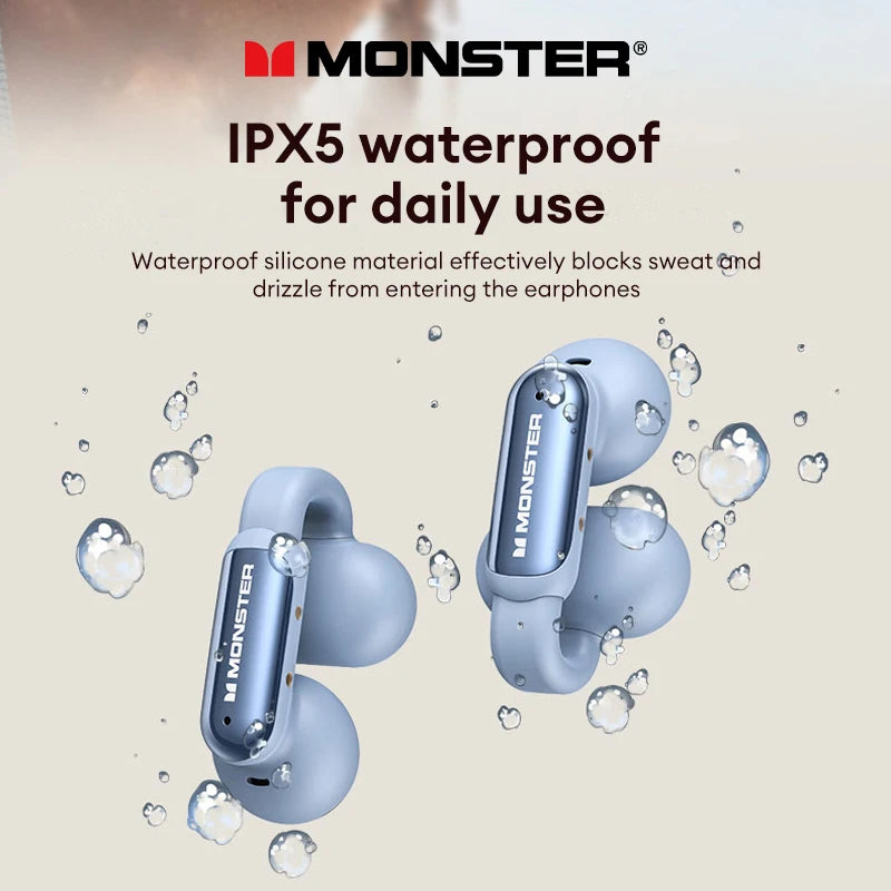 New Monster AC601 Wireless Bluetooth 5.4 Earphones ENC Call Noise Cancelling Gaming Earbuds 36H Long Standby Waterproof Headset