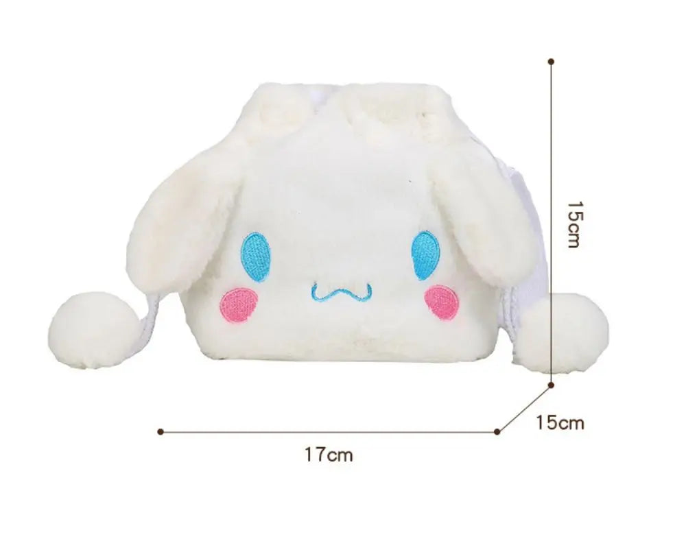 Sanrio  Bag Kawaii Cinnamoroll Handbag Tote Plushie Shoulder Messenger Bags Kuromi Hello Kitty Stuffed Makeup Backpack Gift