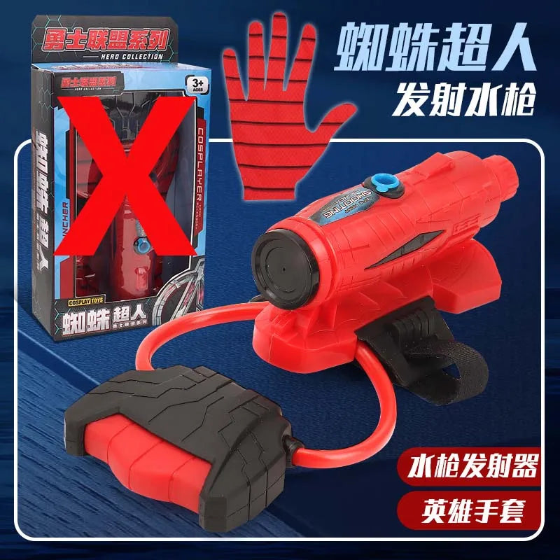 Summer New Spiderman Figure Glove Launcher Set Water Toy Kids Hero Launcher Wrist Outdoor Water Fight Toys Boy Birthday Gift