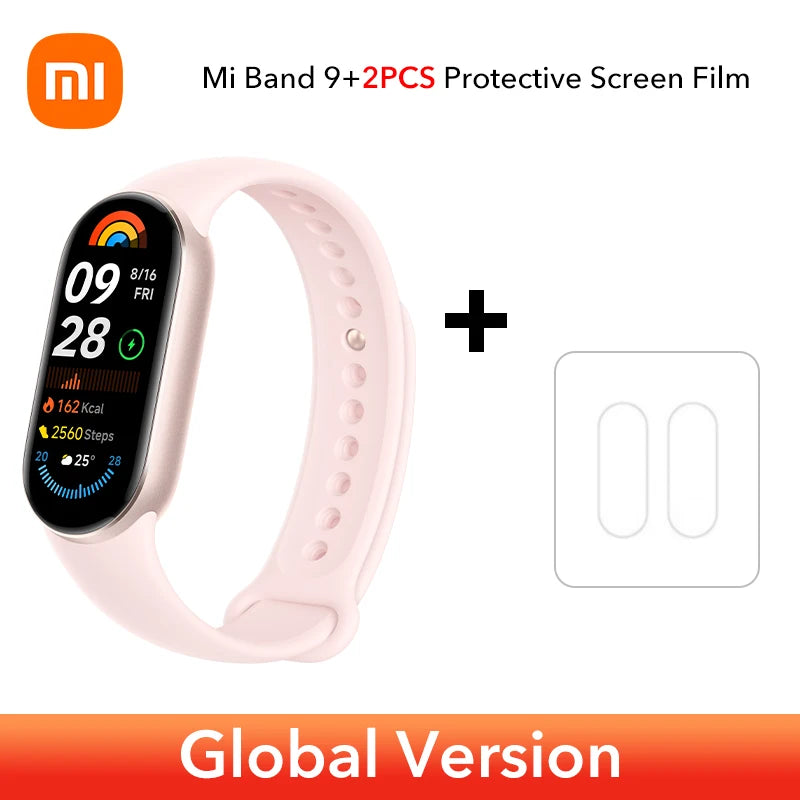 إصدار عالمي سريع الشحن من Xiaomi Smart Band 9 مقاس 1.62 بوصة AMOLED 150+ وضع رياضي عمر بطارية 21 يومًا * مراقبة النوم SpO2 * سوار