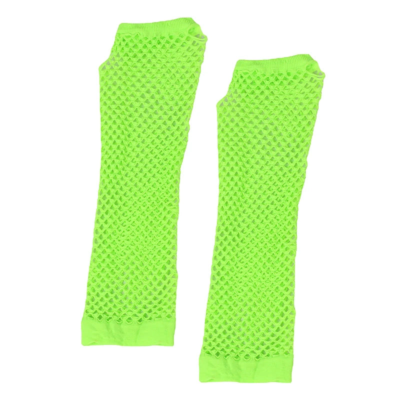 1Pair Womens Long Fishnet Net Gloves Fingerless Mesh Gloves Punk Rock Fancy Night Club Party Arm Warmer Gloves Sexy Gloves