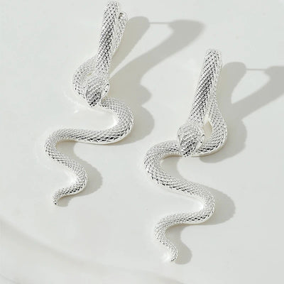 Exaggerated Snake Shape Drop Earrings Gold And Silver-Color Jewelry For Woman Irregular Earrings Party Gift Trendy Style