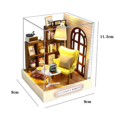 Magic Wooden Doll House Mini Kit DIY Handmade Assembly Model Building Room Bedroom Decoration 3D Puzzle Girl Toy Birthday Gifts