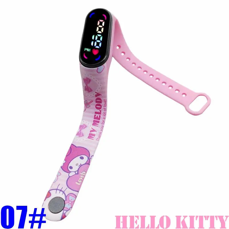 Anime Hello Kitty Kuromi Melody Digital Watch Cartoon Cute Kids Silicone LED Watch Child Birthday Gifts Christmas Party Favors