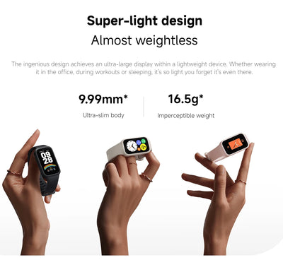 Global version Xiaomi Smart Band 9 Active 1.47'' TFT display 100+ watch faces Up to 18-day battery life, 5ATM water resistance*