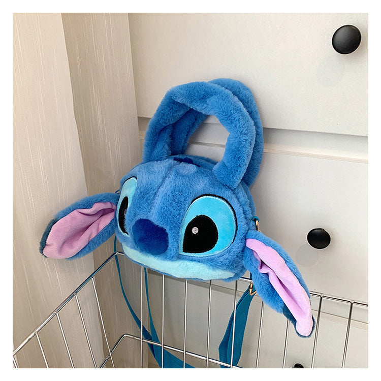 Disney New Lilo & Stitch Plush Toys Kawaii Plush Messenger Bag Girl Handbag Anime Stuffed Toys Children Cartoon Plushie Soft Bag