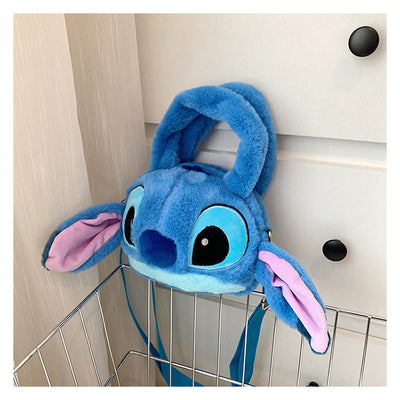 Disney New Lilo & Stitch Plush Toys Kawaii Plush Messenger Bag Girl Handbag Anime Stuffed Toys Children Cartoon Plushie Soft Bag