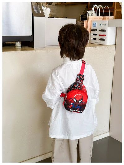 Disney Marvel Children's Chest Bag spider-man Captain America Iron Man Cartoon Shoulder Bag Cute Crossbody Bag Coin purse Gifts