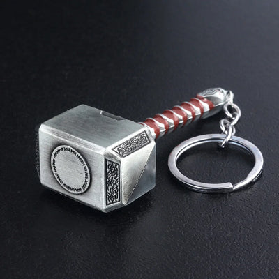 Thor Hammer Metal Keychain Movie Key Ring Cosplay Prop Key Holder For Fans Bag Ornament Car Pendant Gift