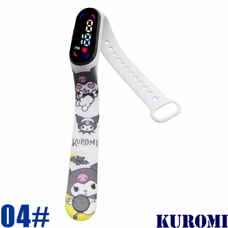 Anime Hello Kitty Kuromi Melody Digital Watch Cartoon Cute Kids Silicone LED Watch Child Birthday Gifts Christmas Party Favors