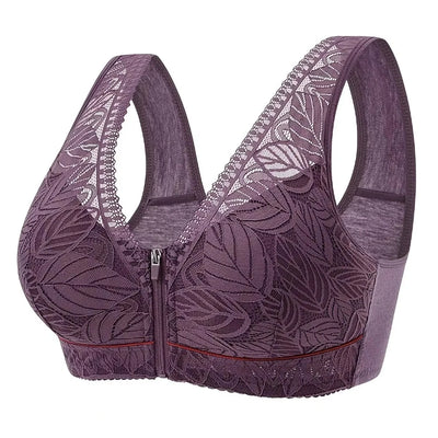 1 Piece Appliques Jacquard Bra, Elegant Lightly Padded Wireless Bra, Women's Lingerie & Underwear