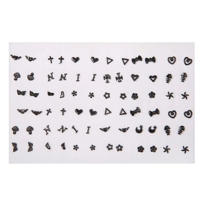 Fashion Geometric 36 Pairs/Lot Mixed Styles Small Stud Earrings For Women Lady Starfish Dolphins Moon Jewelry Party Gifts