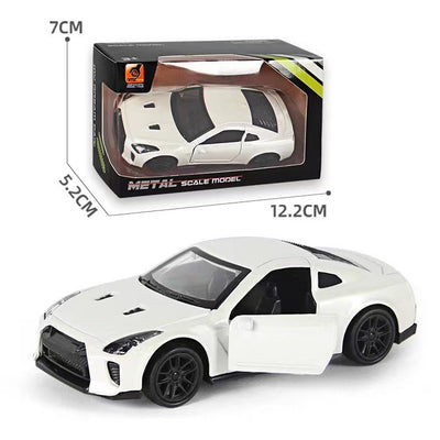 1:43 Diecast Alloy Car Model Metal Pull Back Simulation Car Toy Boy Sports Car Ornament with to Open the Door Toys for Kids