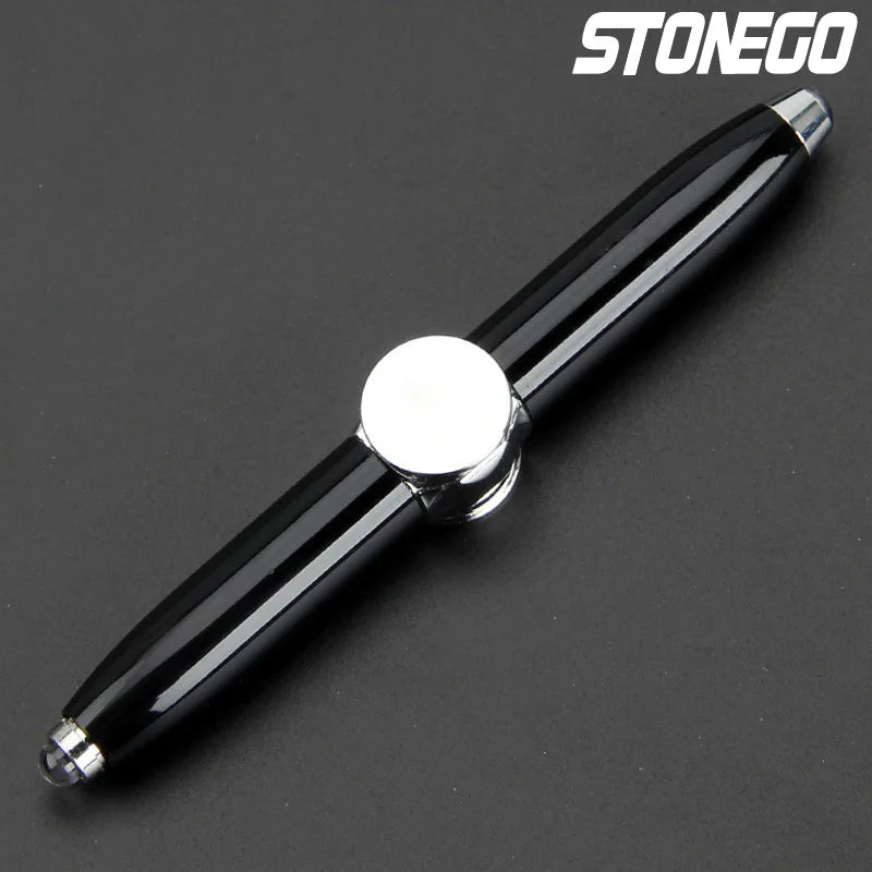 STONEGO Relieve Stress Spinner Pen Gyroscope Decompression Light Ball Pen Shape Finger Gyro Writing Pen