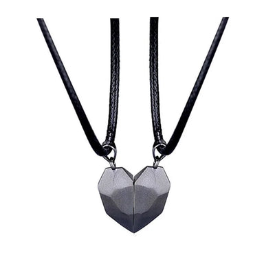 Good Simple Quality Couple Pendant Necklace Electrocardiogram,Magnetic Heart,Pendant Splicing Necklace Valentine's Day Gift