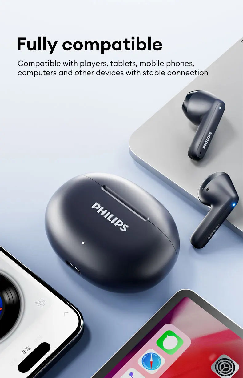 Choice Original Philips TAT1199 Wireless Upgrade Bluetooth V5.4 Earbuds Noise Cancelling Game Headset Waterproof Sport Earphones