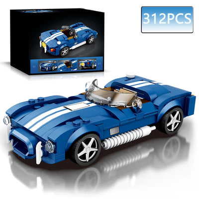 312PCS AC COBRA Car Building Block Set Creative City Vehicle Diy Car Model Bricks Desktop Display Toys For Kids Holiday Gifts