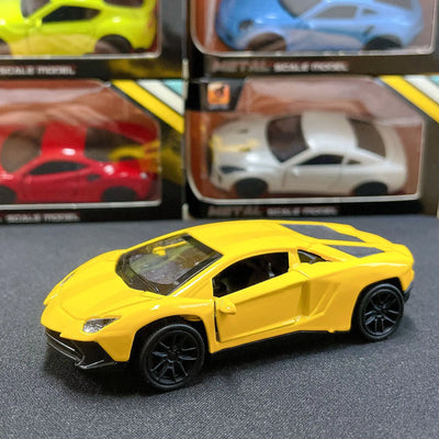 1:43 Diecast Alloy Car Model Metal Pull Back Simulation Car Toy Boy Sports Car Ornament with to Open the Door Toys for Kids