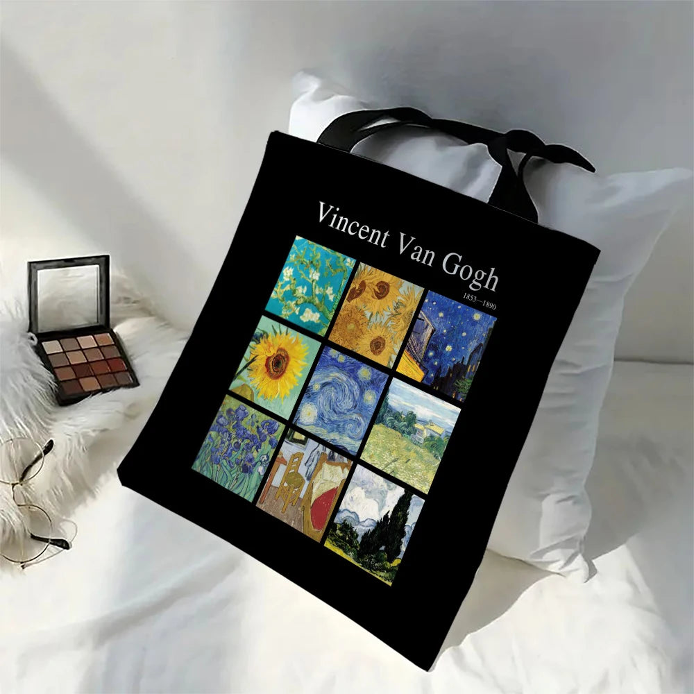 Vincent Van Gogh Capacious Tote Bag, Casual Portable Shoulder Bag ,Lightweight Shopping Bag, Big Reusable Canvas Bag