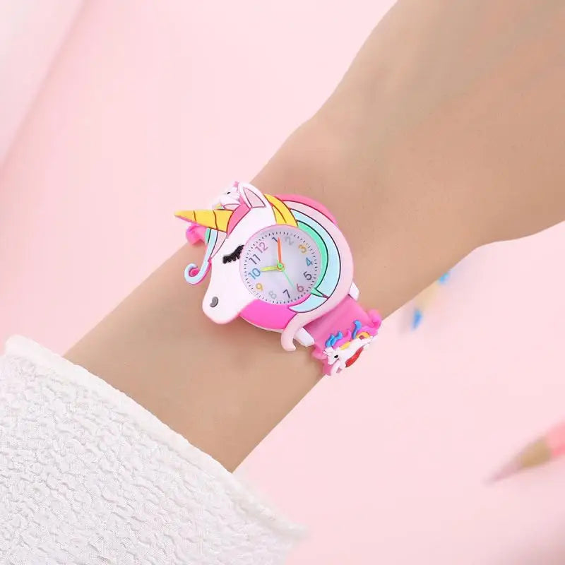 2024 New Rainbow Cloud Printed Silicone Band Children's Watch Girl Cute Cartoon Quartz Watch Kids Watches Boys Girl Watche