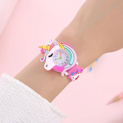 2024 New Rainbow Cloud Printed Silicone Band Children's Watch Girl Cute Cartoon Quartz Watch Kids Watches Boys Girl Watche