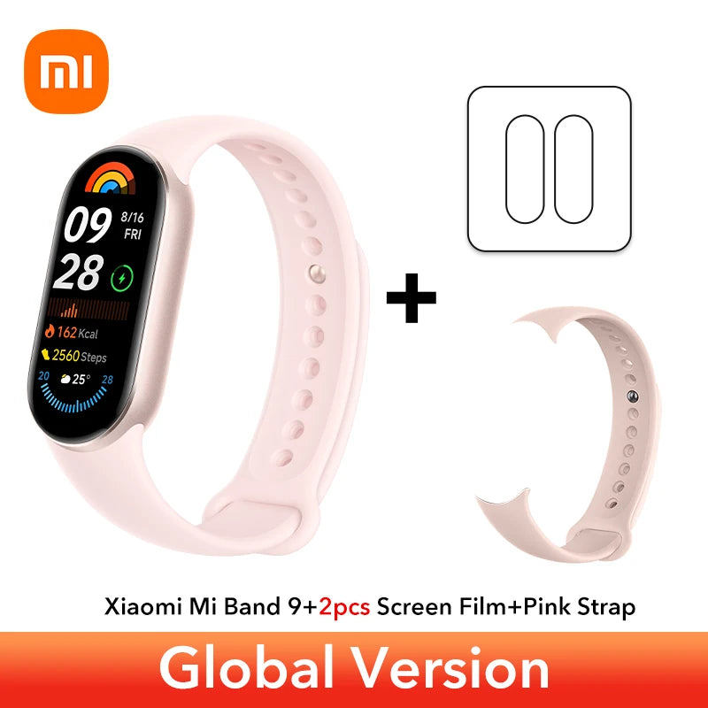 إصدار عالمي سريع الشحن من Xiaomi Smart Band 9 مقاس 1.62 بوصة AMOLED 150+ وضع رياضي عمر بطارية 21 يومًا * مراقبة النوم SpO2 * سوار