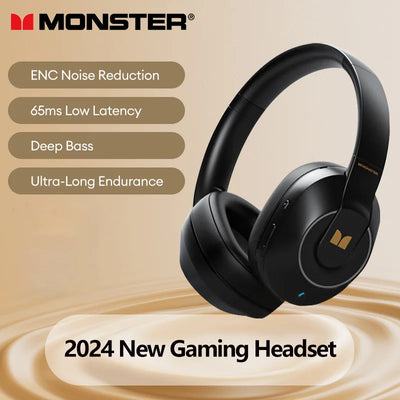 New Monster XKH01 Gaming Wireless Bluetooth Waterproof Headphones  Long Battery Life Headset HD Call Sport Earphones With Mic