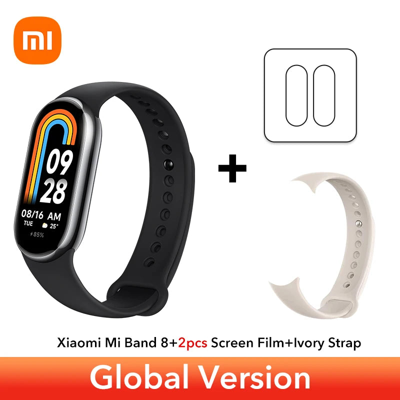 الإصدار العالمي من سوار Xiaomi Band 8 AMOLED مقاس 1.62 بوصة وعمر بطارية طويل للغاية يصل إلى 16 يومًا وسوار ذكي مزود بأكثر من 150 وضعًا رياضيًا