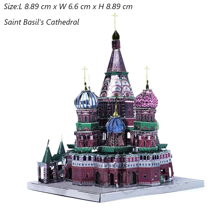 3D Metal Puzzle Yue Yang Tower Chinese Classical Architecture Assembly Model Kits DIY Laser Cut Jigsaw Puzzle Toy For Kids Adult