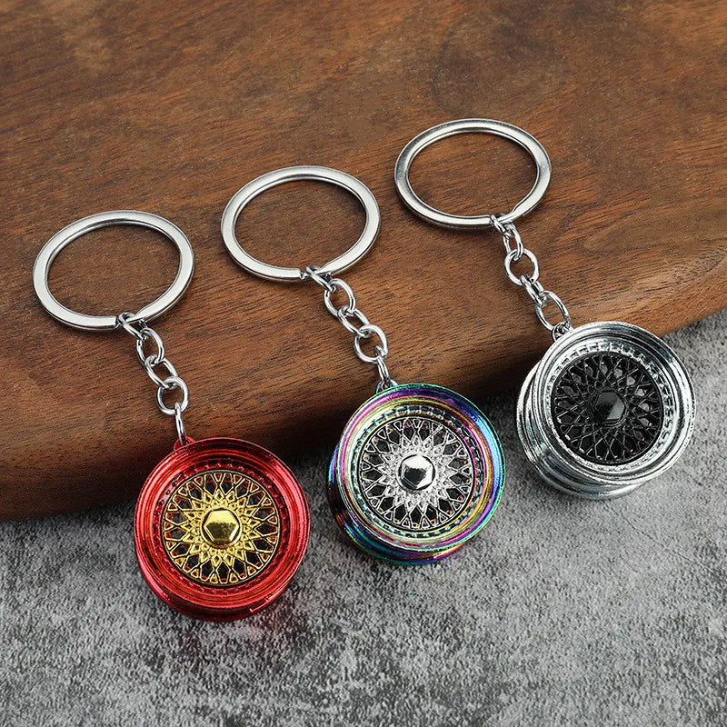 Creative Gear Head Keychain Speed Gearbox Keyring for Car Key Turbo Hub Brake Disc Pendant Shock Absorber Keys New Wholesale