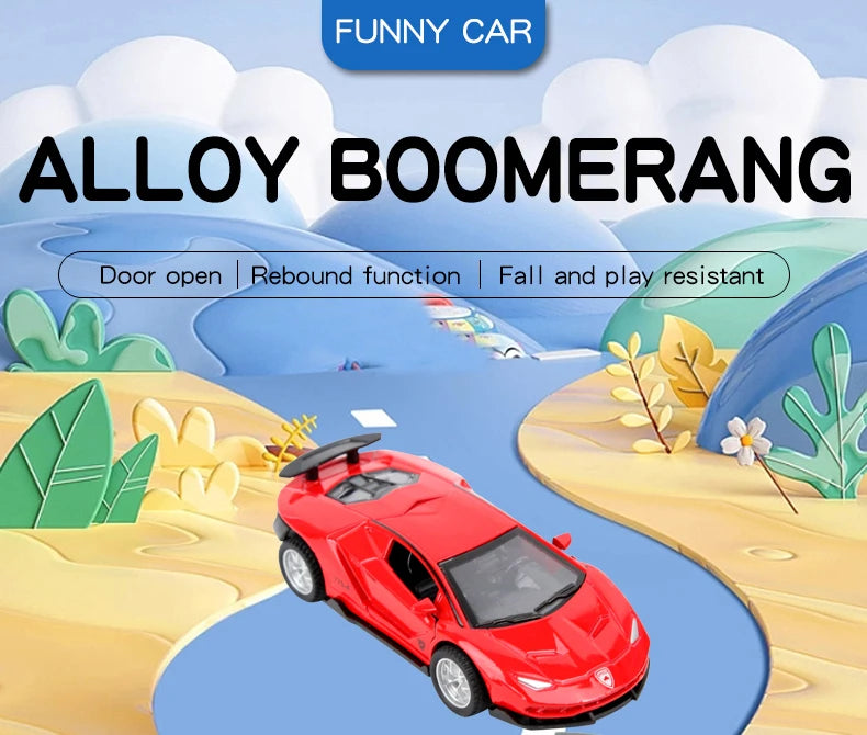 Alloy Sports Car Toy Super Sports Car Sliding Door Retractable Car Structure Model Children Toy Boy Gift