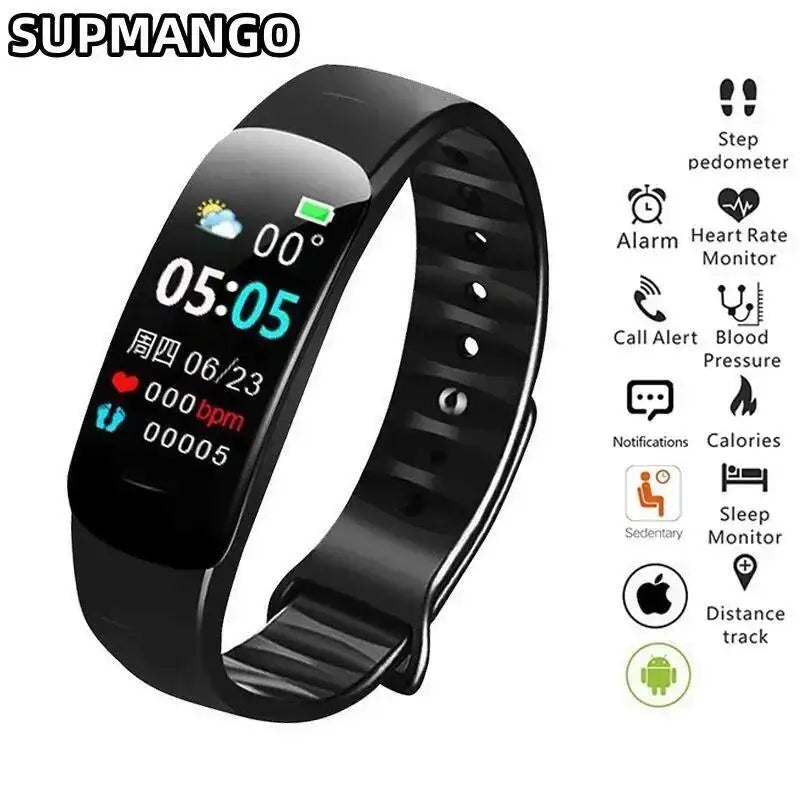 C1Plus Smart Watch Men Women Bluetooth Step Counting Sports Bracelet Fitness Tracker Heart Rate Blood Pressure Sleep