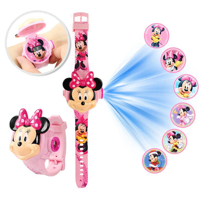 Disney Minnie Princess Elsa Children Watches For Girls Projection Super Hero Kids Digital Clock Wristwatches Gift Dropshipping