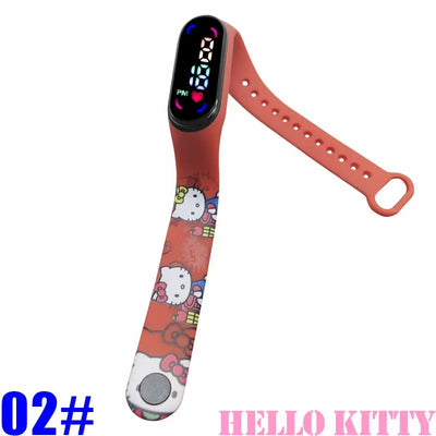 Anime Hello Kitty Kuromi Melody Digital Watch Cartoon Cute Kids Silicone LED Watch Child Birthday Gifts Christmas Party Favors