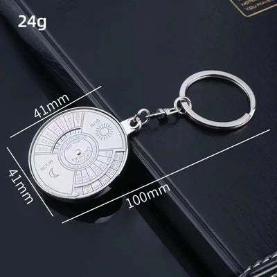 50 Years Perpetual Calendar Keychain Silver Alloy Keyring Key Decoration 8OU9 Car Keychain