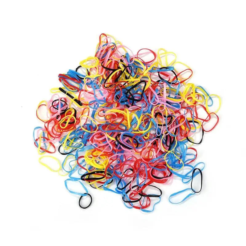 1000Pcs/Bag Colorful Small Disposable Hair Bands Scrunchie Girls Elastic Rubber Band Ponytail Holder Hair Accessories Hair Ties