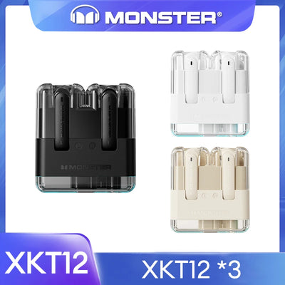 Original Monster XKT12 Gaming Earphones Bluetooth 5.3 TWS Wireless Headset HIFI Sound Earbuds Noise Reduction Headphones 300mAh