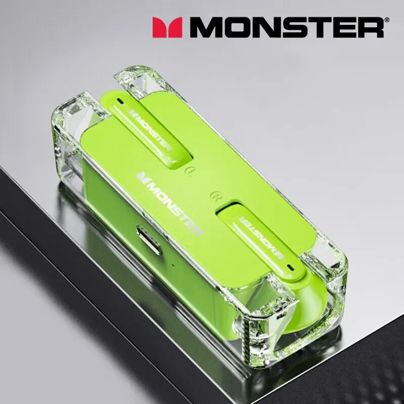 سماعات أذن Monster XKT08 True Wireless Bluetooth V5.3 من Choice، سماعات أذن عالية الدقة للموسيقى وسماعات ألعاب ذات زمن انتقال منخفض وتقليل الضوضاء