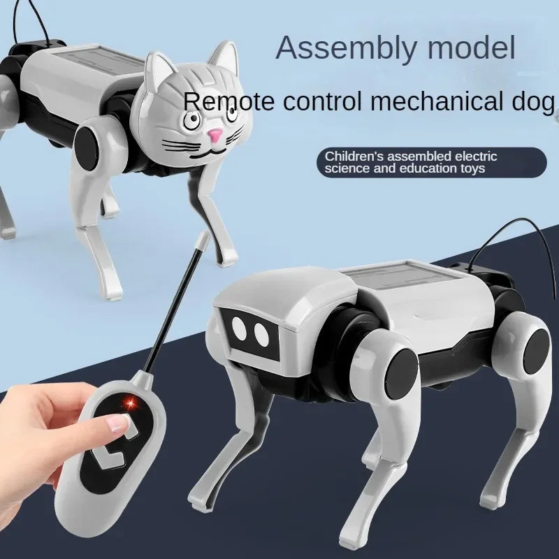 Rc Robot Children's Remote Control Mechanical Dog Toy Science Teaching Diy Assembling Model Electric Set Toys for Boys Kids Gift