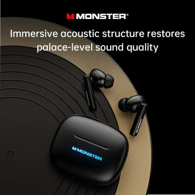 Monster Airmars XKT26 Wireless Bluetooth 5.4 Headphones TWS Hifi Stereo Earphones Gaming Headset Noise Reduction Sports Earbuds