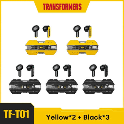 Transformers TF-T01 2/3/5pcs TWS Wireless Bluetooth V5.3 Earphone Low Latency Gaming Headset Music Dual Mode HIFI Stereo Earbuds