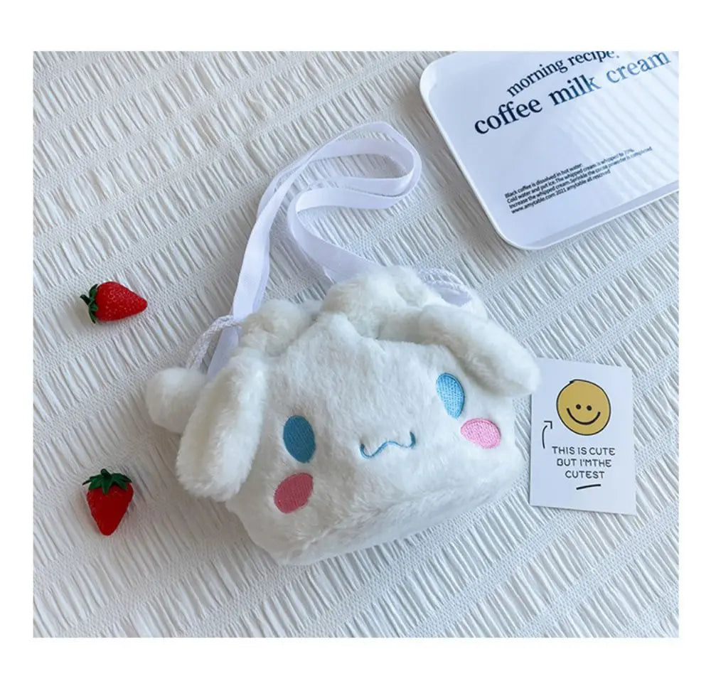 Sanrio  Bag Kawaii Cinnamoroll Handbag Tote Plushie Shoulder Messenger Bags Kuromi Hello Kitty Stuffed Makeup Backpack Gift