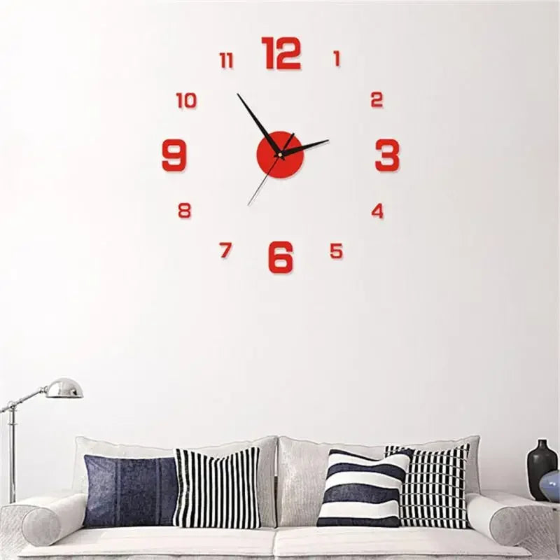 Digital Clock Luminous Modern Watches Home Decoration DIY Living Room Families Wall Decor Stereo Frameless Bedroom Clocks Garden