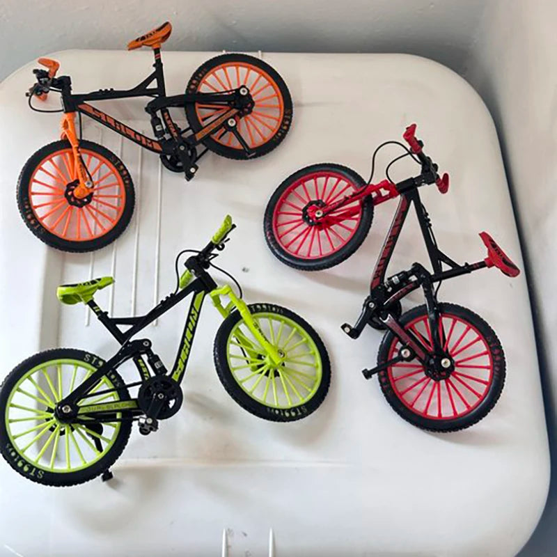 1:10 Mini Finger Mountain Bike Diecast Model Alloy Bicycle Simulation Collection Die Casting Racing Metal Bike Toys for boy