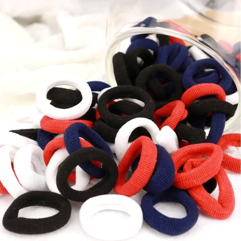 200PCS Women Girls Colorful Nylon Elastic Hair Bands Ponytail Hold Small Hair Tie Rubber Bands Scrunchie Hair Accessories