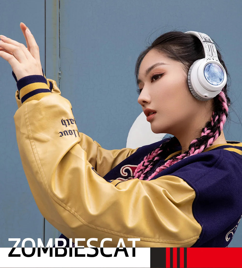 Choice ZOMBIESCAT S1 Wireless Bluetooth Headset 40mm Large Dynamic Coil Heavy Bass Earbuds Active Noise Cancellation HiFi Sound