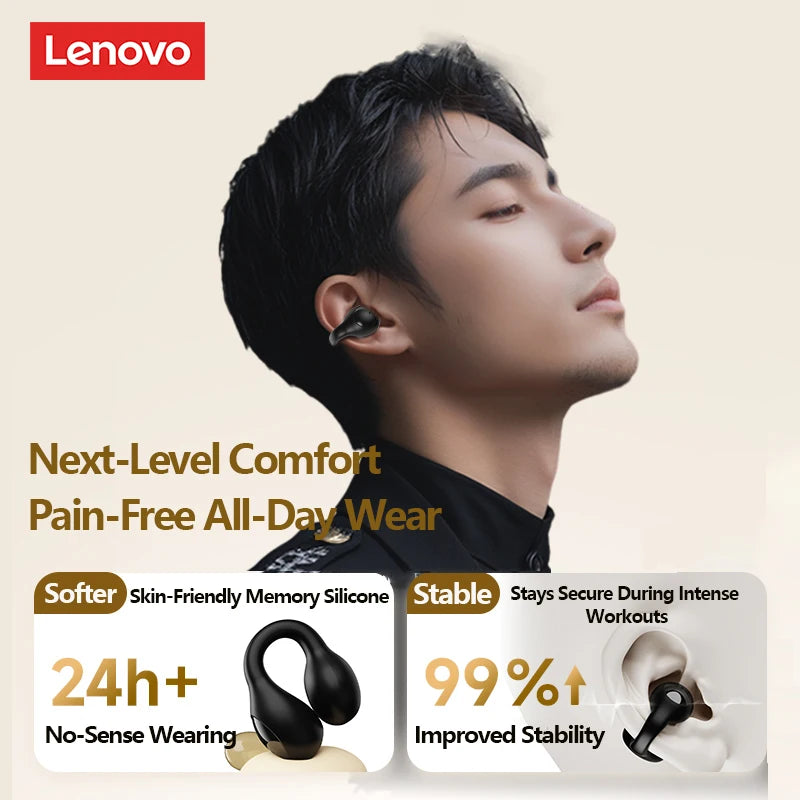 Choice Lenovo LP25 OWS Wireless Bluetooth Headphones Long Battery Life Game Headset HIFI Stereo Sound Earphone HD Call With Mic