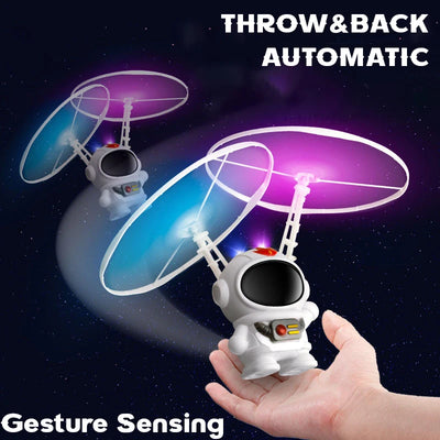 Mini Infrared Induction Flying Toy Astronaut Style Aircraft Helicopter Toy Induction Flying Machine Automatic Flight Kids Toy