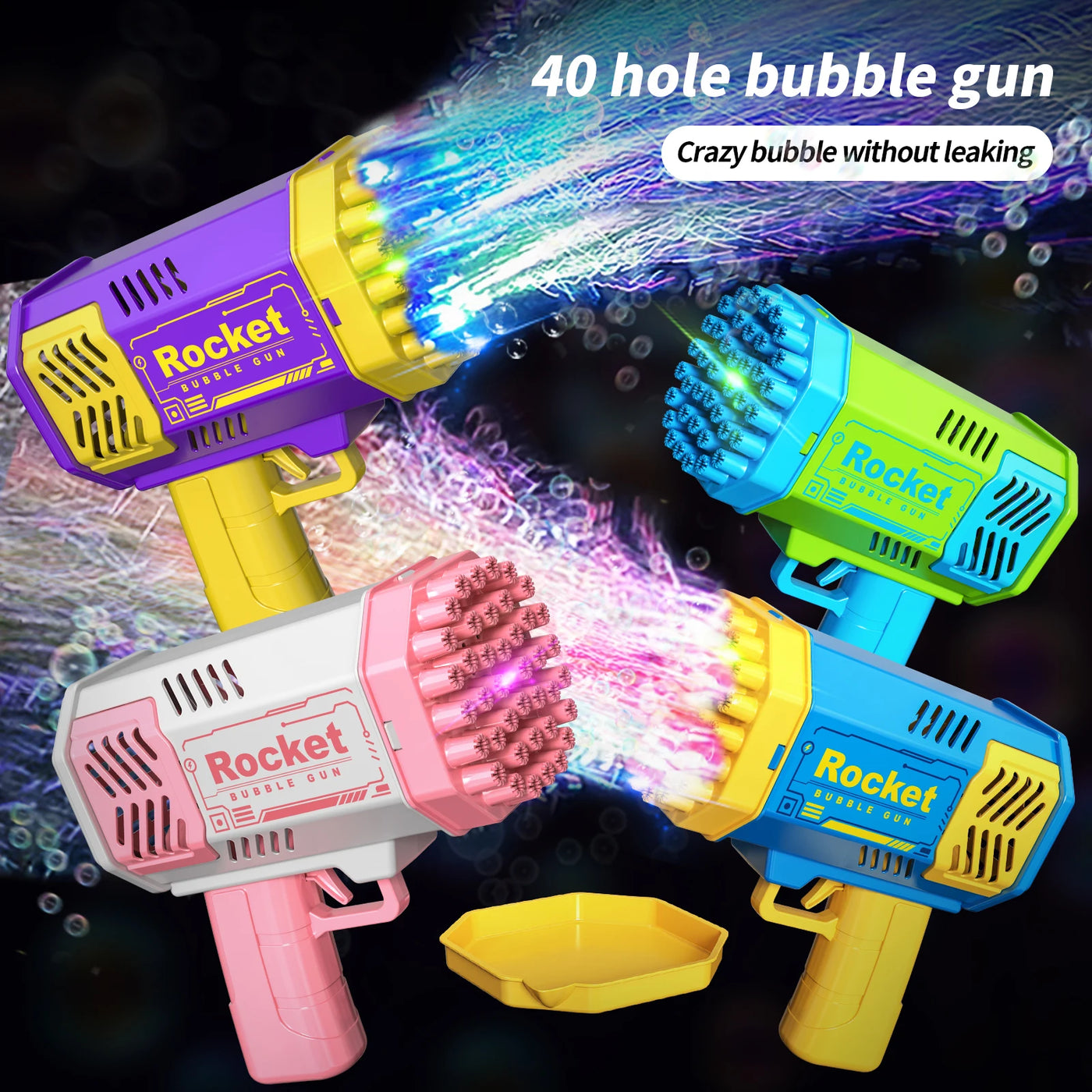 40 Hole Bubble Gun Outdoor Wedding Atmosphere Unisex Birthday Gift (Excluding Bubble Liquid and Battery)