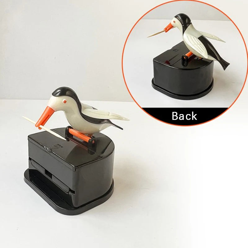 Creative Toothpick Holder Cartoon Small Bird Toothpick Container Press Toothpick Dispenser Storage Box Automatic Kitchen